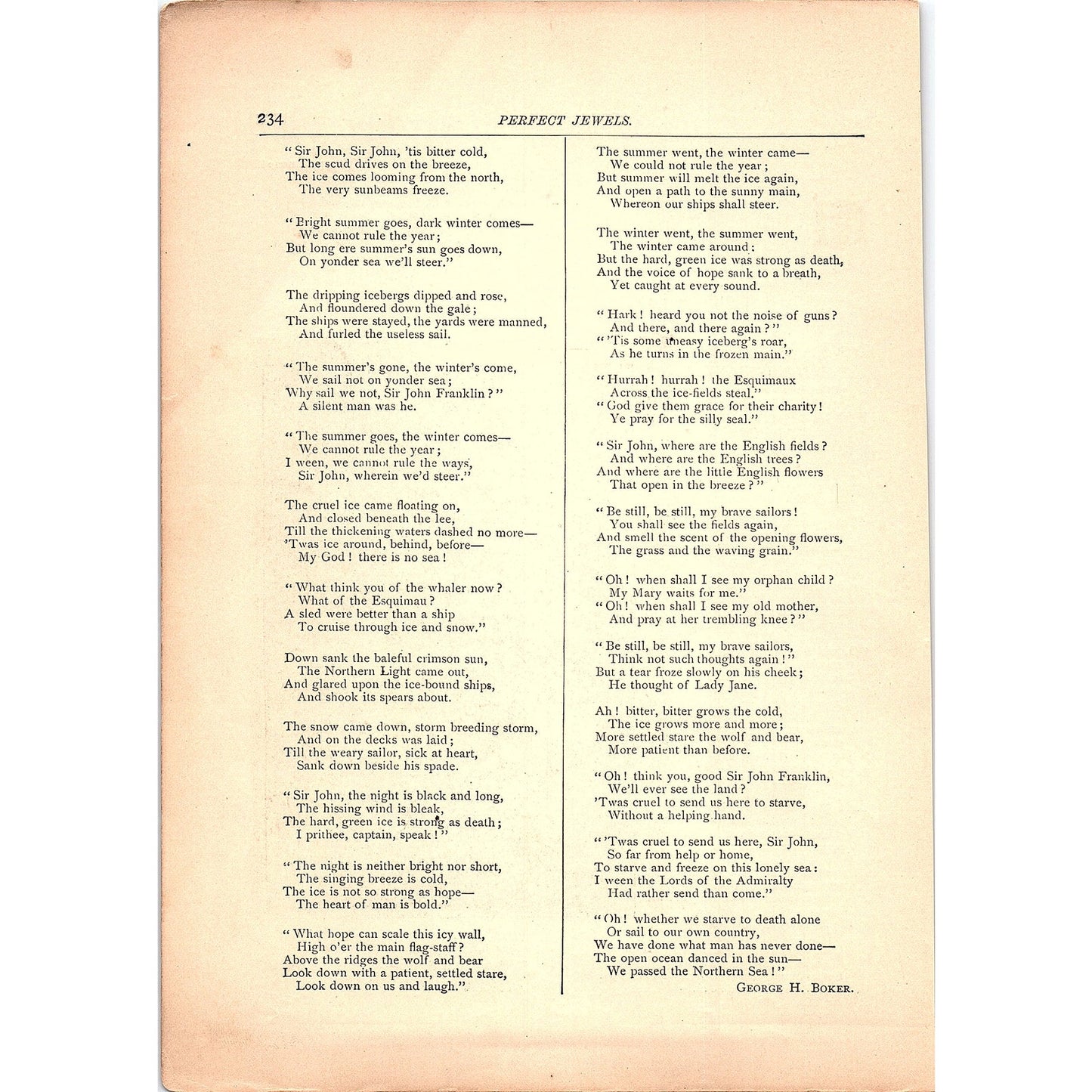 Sir John Franklin - George H. Boker 1884 Poem TA5-CJ-4