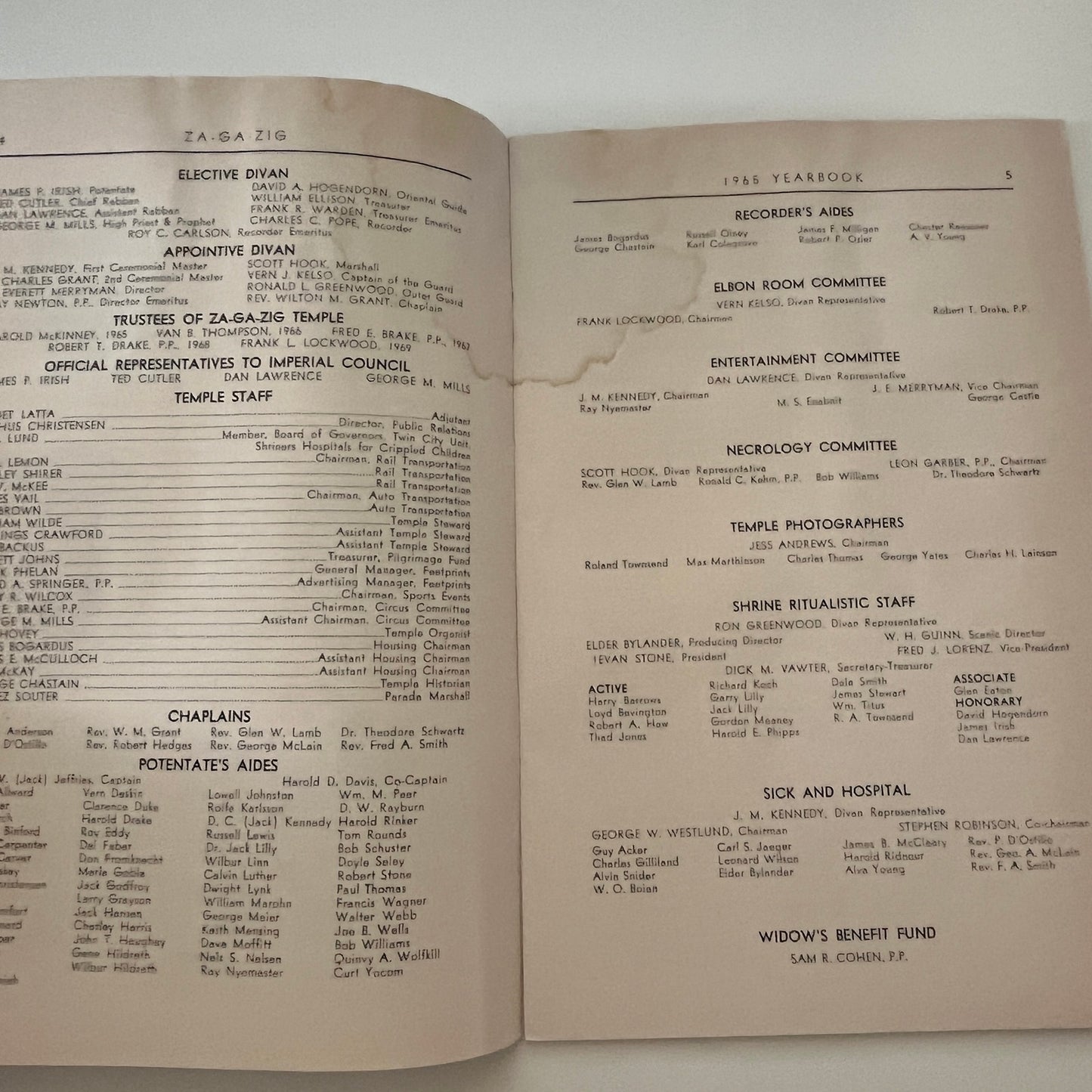 1965 Annual Yearbook Za-Ga-Zig Temple Oasis of Des Moines IA TK2-XB4