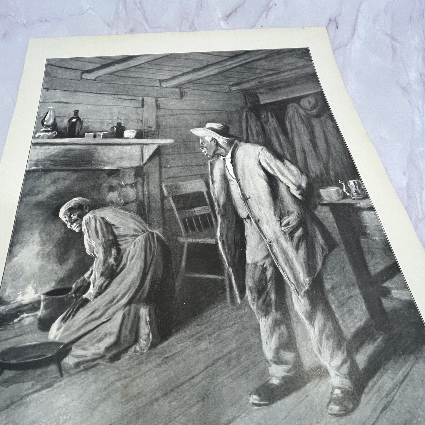 By-Gone Days African American Couple - Original 1904 A.B. Frost Art Print V14-3