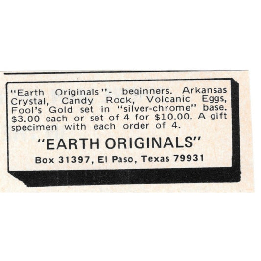 Earth Originals El Paso Texas 1971 Magazine Ad AD8-O3