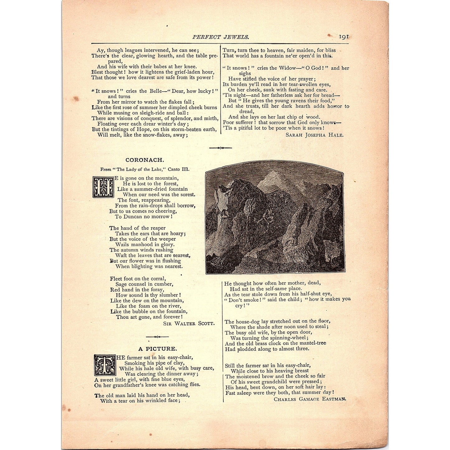 My Heart's in the Highlands - Robert Burns, A Picture Eastman 1884 Poem TA5-CJ-2
