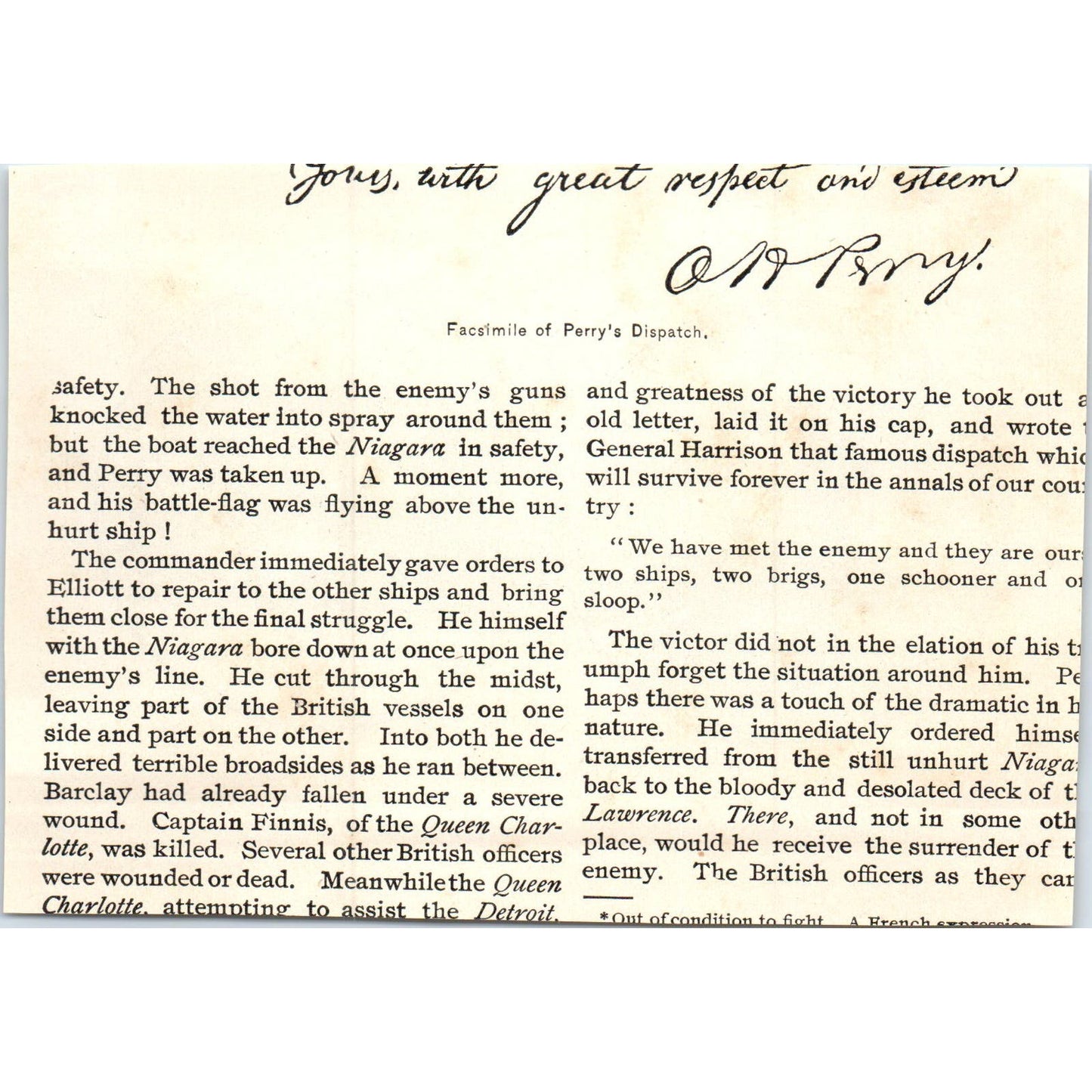 Medal Struck in Honor of Commodore Perry c1890 Victorian Print AE8-CH4