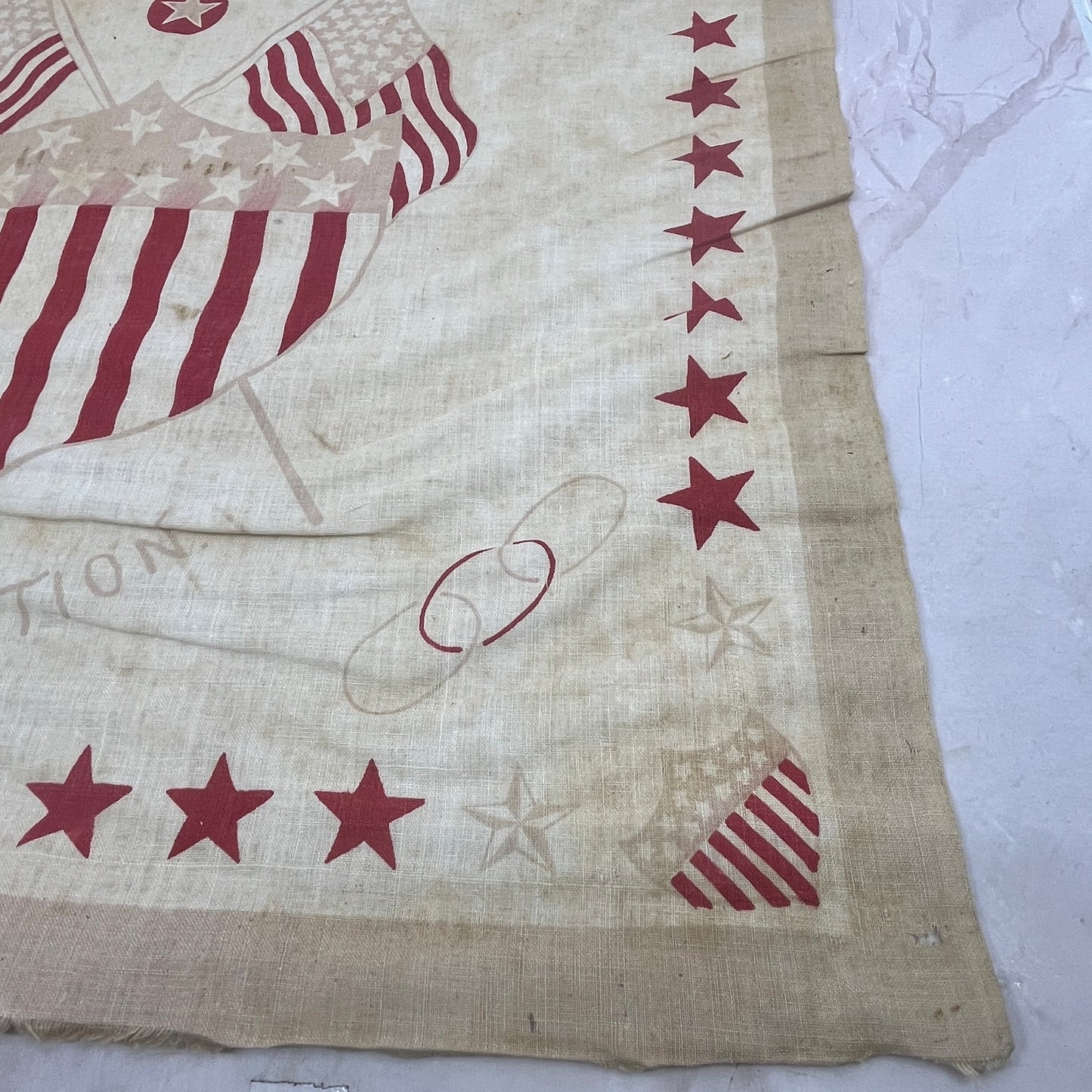 1888 RARE Republican Protection Benjamin Harrison Campaign Banner Flag D21