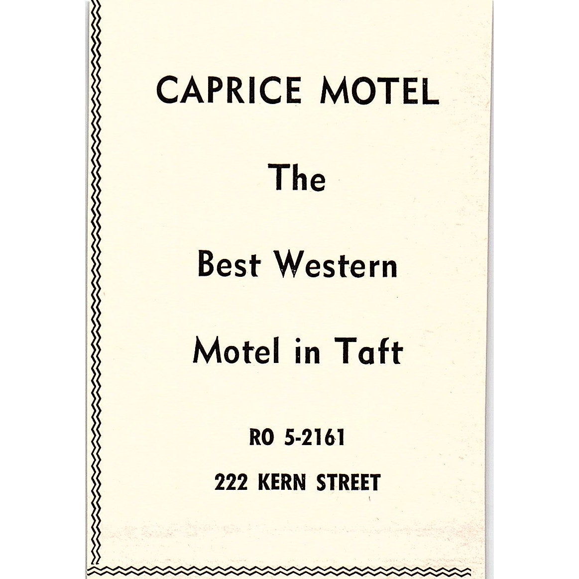 The Spare Room Midway Bowl Taft Bowl, Caprice Motel - Taft CA 1965 Ad AF8-M6