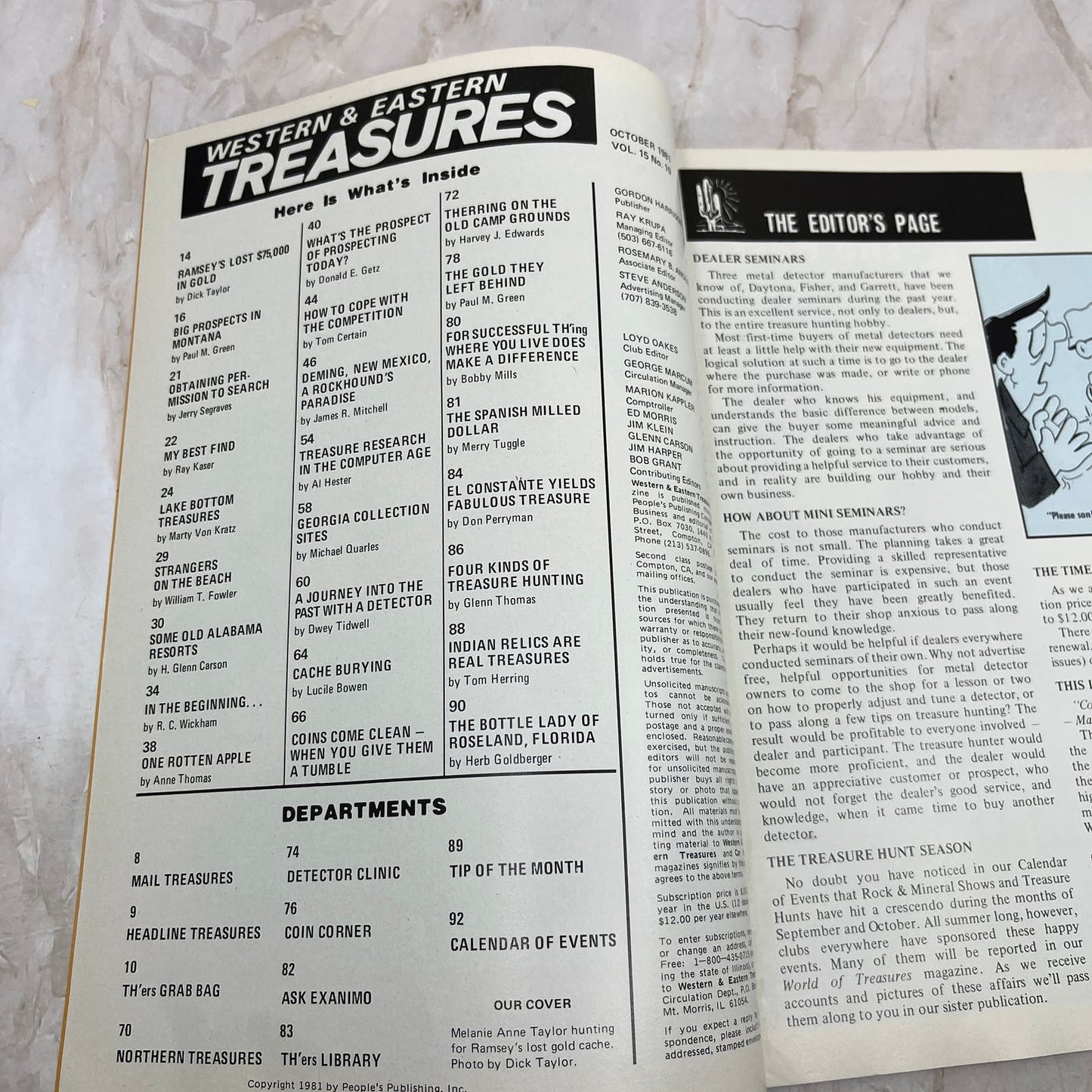 1981 Oct - Western & Eastern Treasures Magazine - Treasure Hunting Gold M13