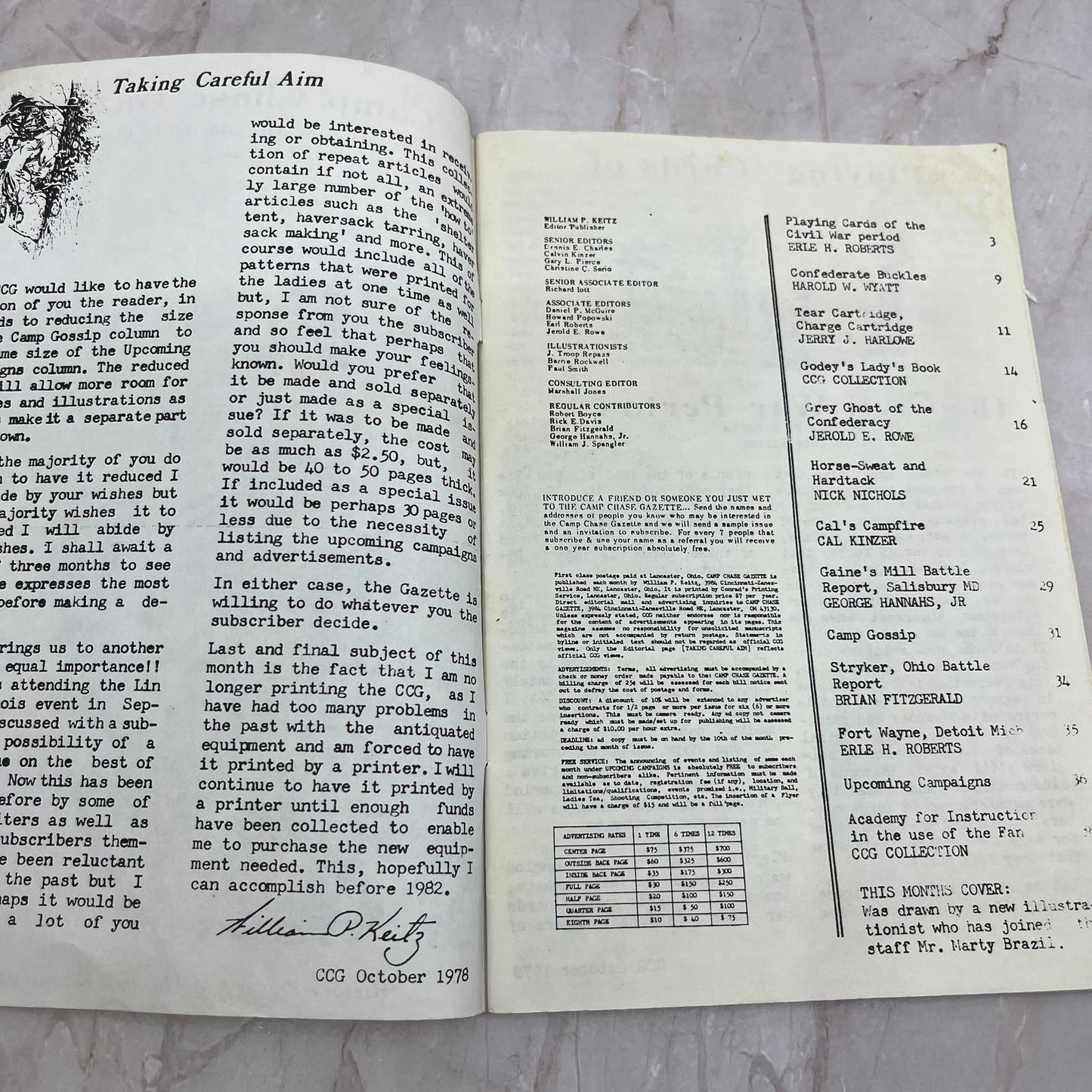 1978 Oct Camp Chase Gazette Newsletter Lancaster Ohio TG8-VV