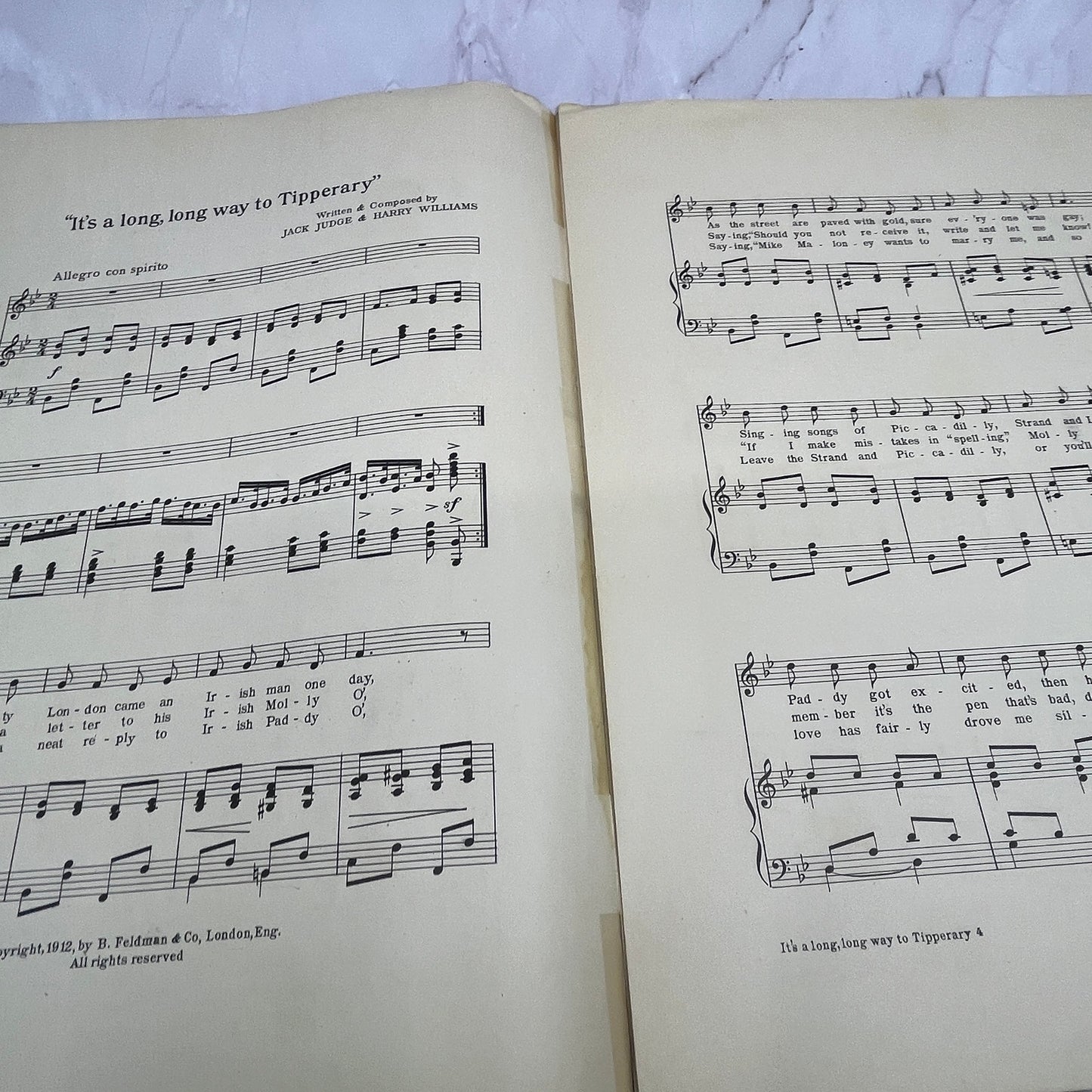 It's a Long Way to Tipperary Jack Judge Tommy Atkins 1912 Sheet Music V16