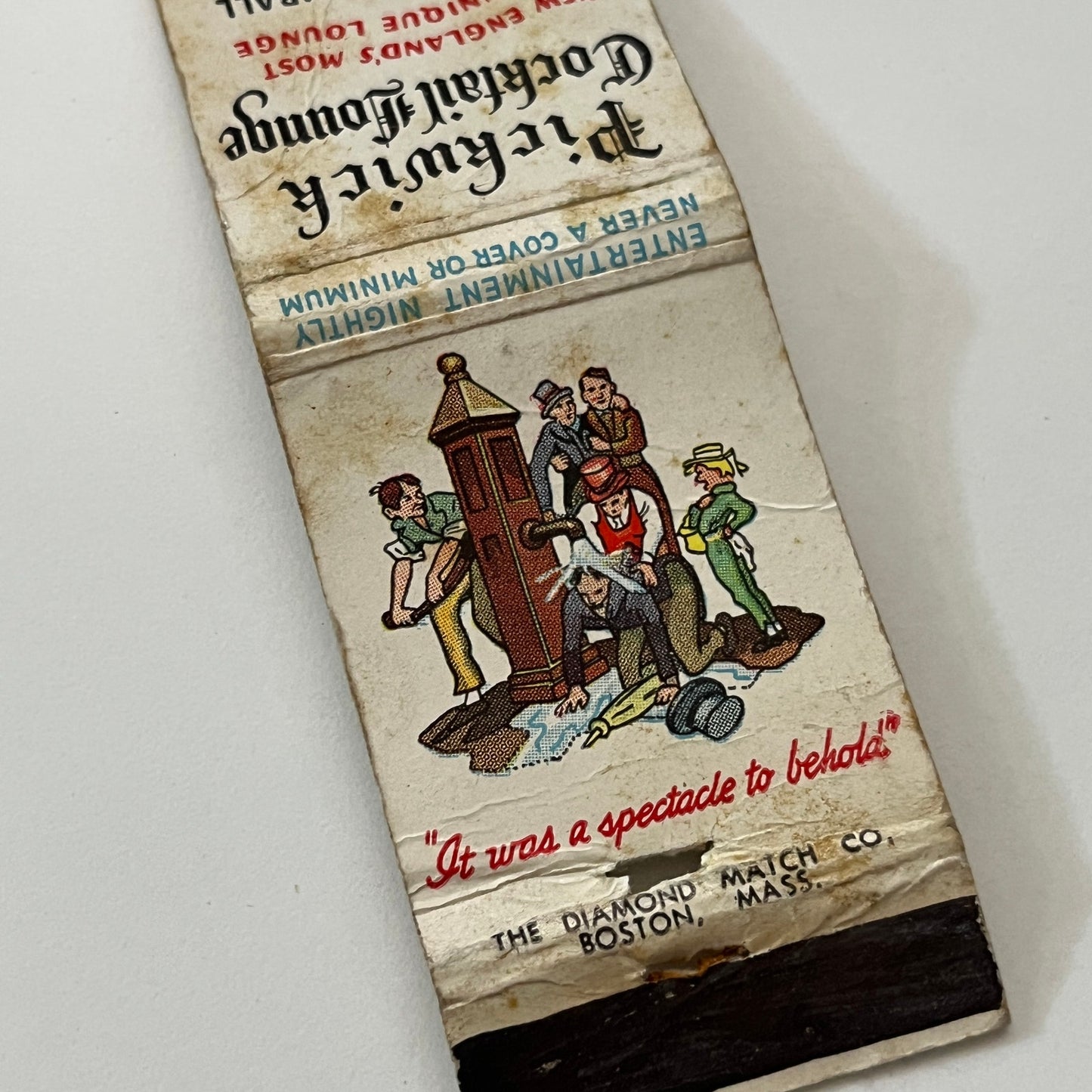 Pickwick Cocktail Lounge Hotel Kimball Springfield MA Matchbook Cover TB6-MB1-14