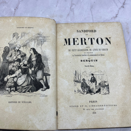 1858 Sandford Et Merton Du Petit Grandisson Children's Book TA9-B7