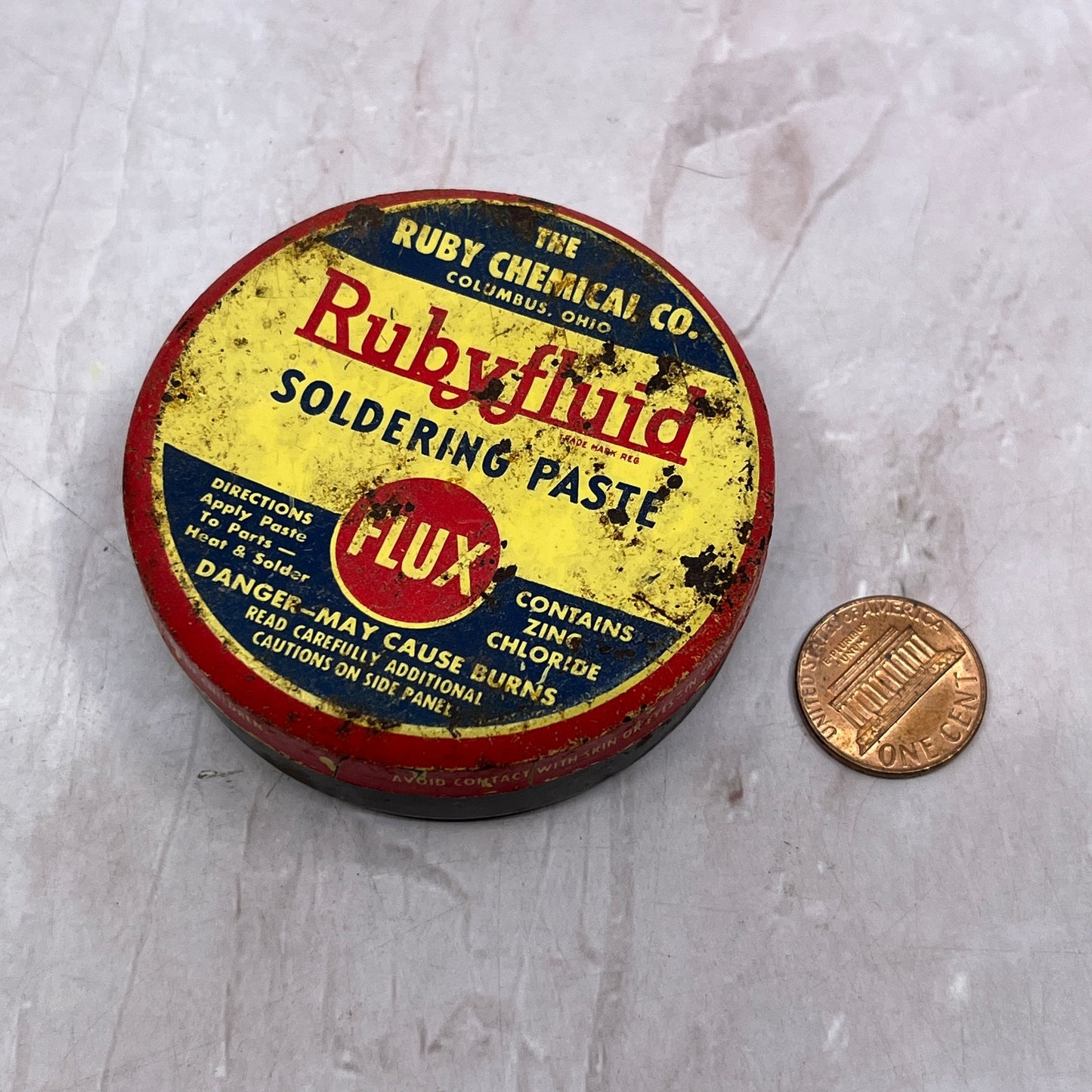 Vintage Rubyfluid Soldering Paste Flux Ruby Chemical Co Columbus OH SF4