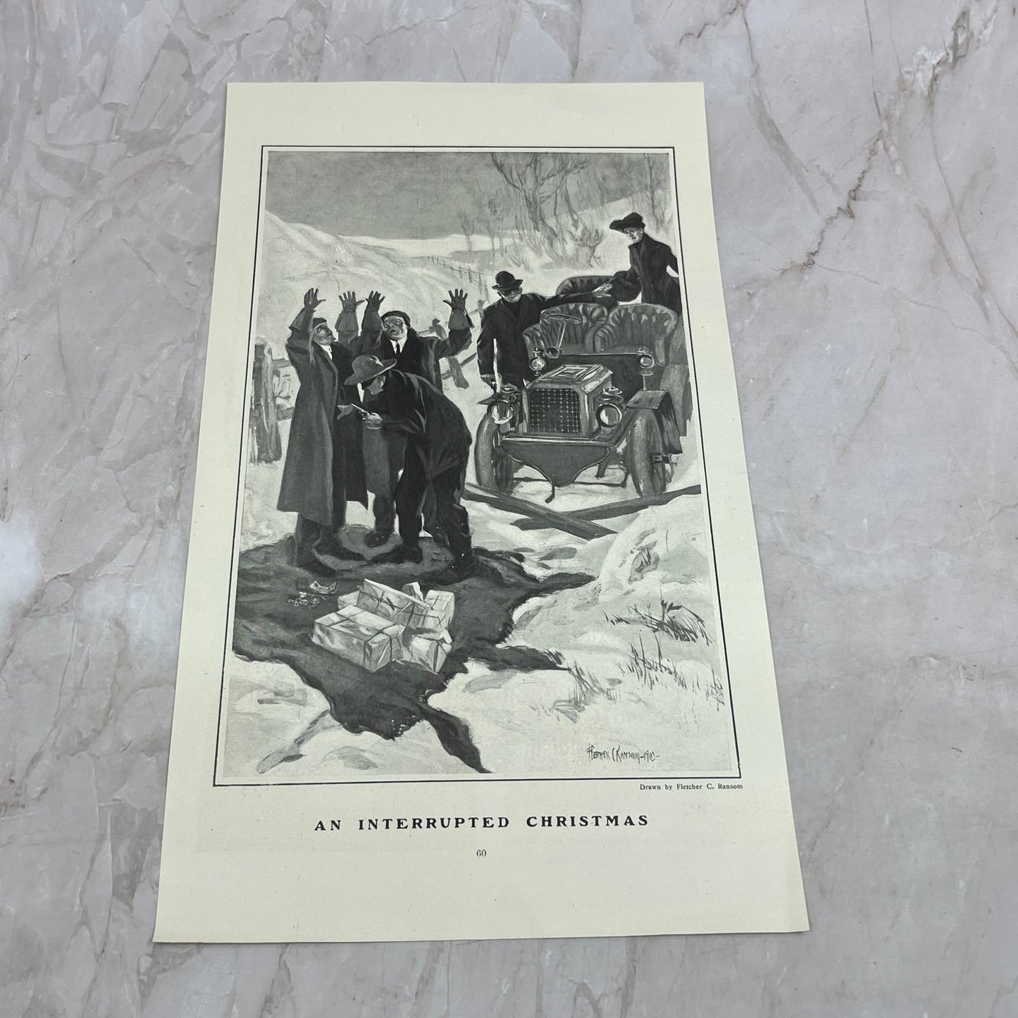 An Interrupted Christmas 1910 Art Print Fletcher C. Ransom FL6-9