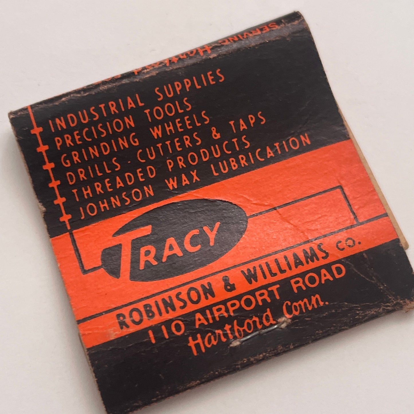 Tracy Robinson & Williams Co Hartford CT Vintage Matchbook Cover TB8-MB2-6