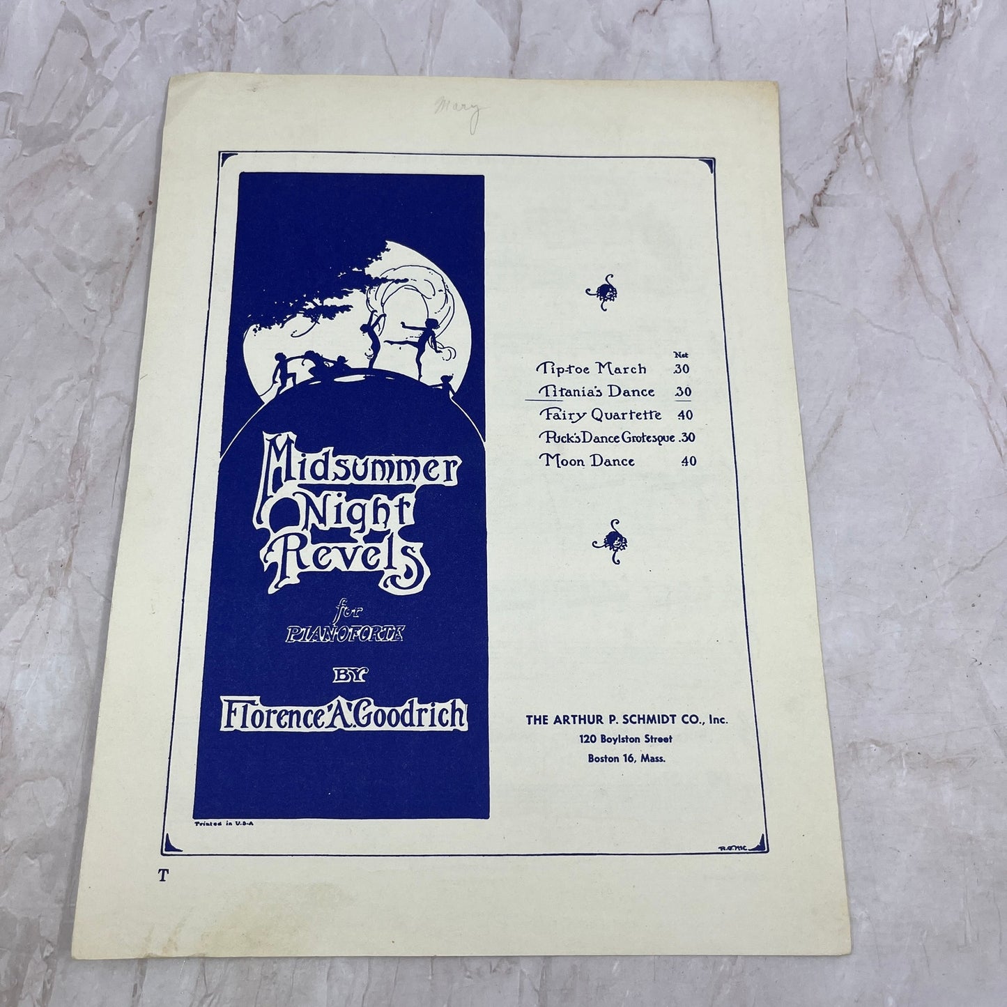 Midsummer Night Revels Titania's Dance Florence Goodrich Antique Sheet Music Ti5