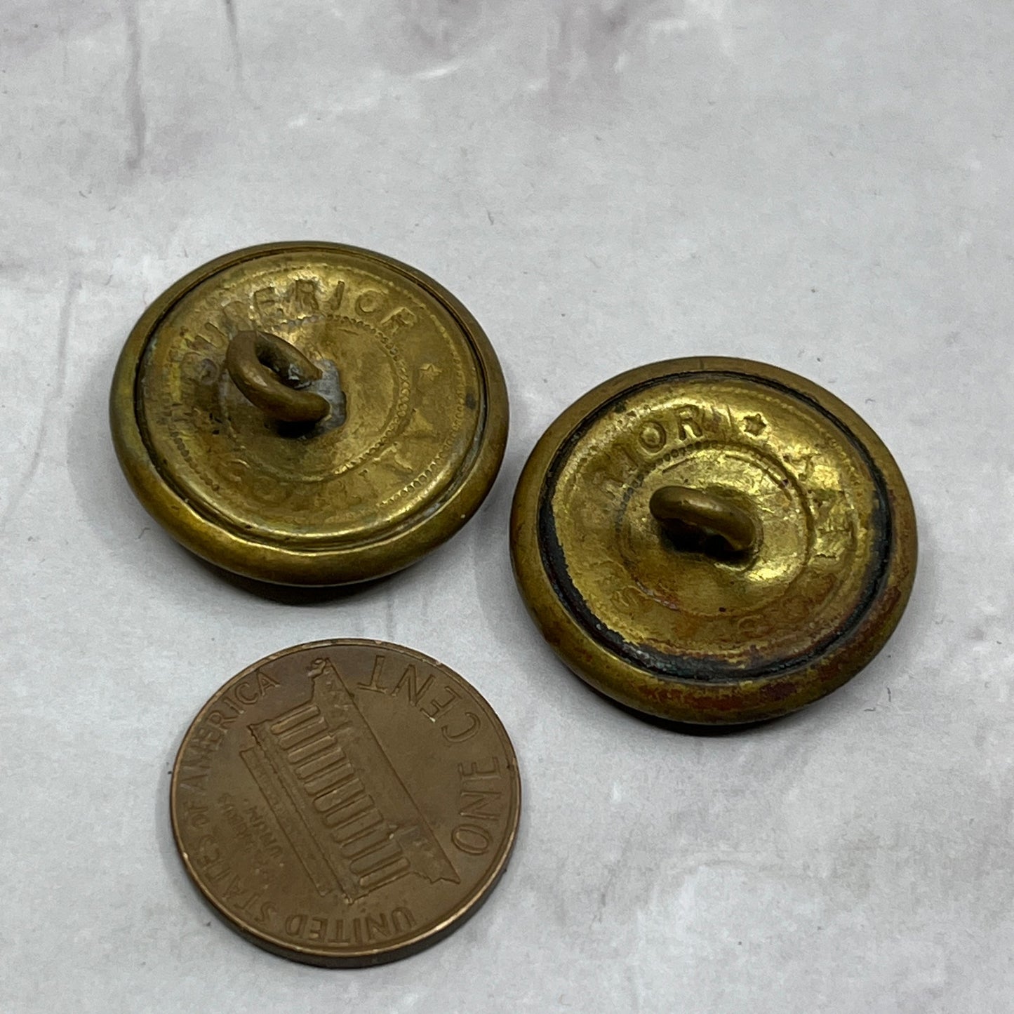 Set of 2 Antique Brass Postal Worker Uniform Buttons Superior Quality SC1