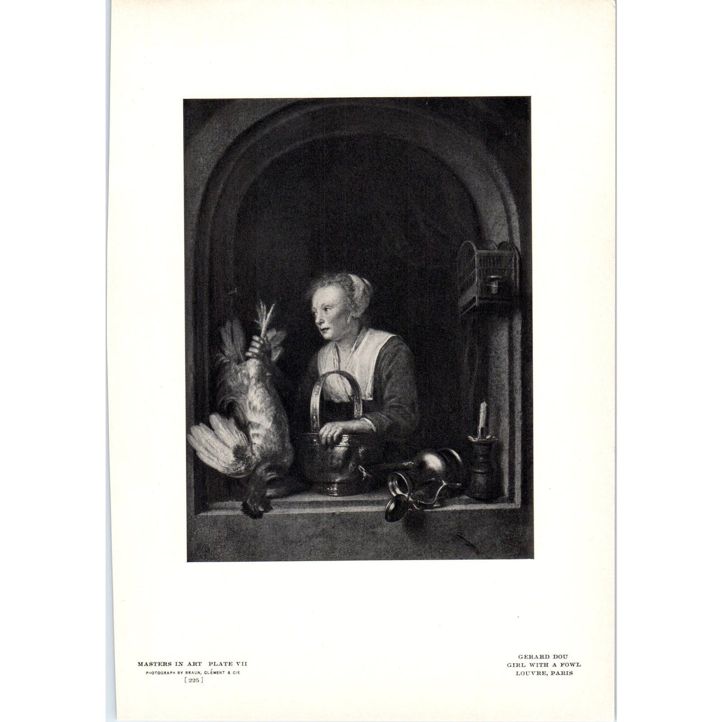 Girl With a Fowl - Gerard Dou c1905 Art Print D15