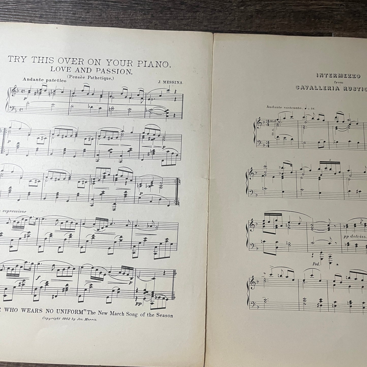 Cavalleria Rusticana Intermezzo Pietro Mascagni 1909 Sheet Music V13