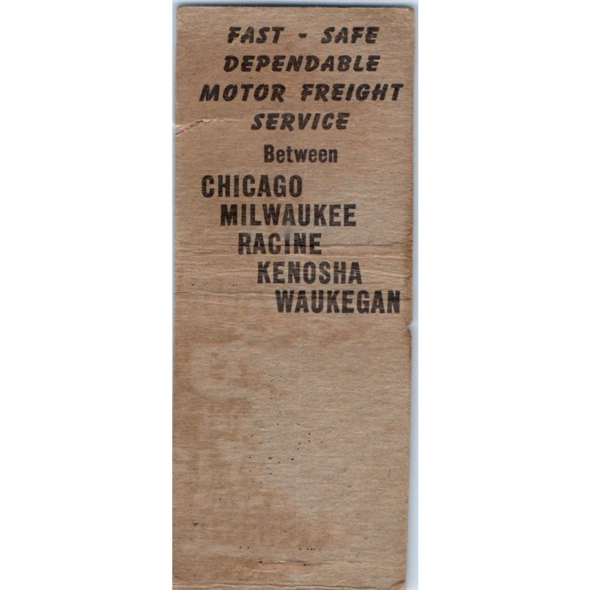 Webber Cartage Line Inc Wisconsin Illinois Vintage Matchbook Cover SF4-Y3