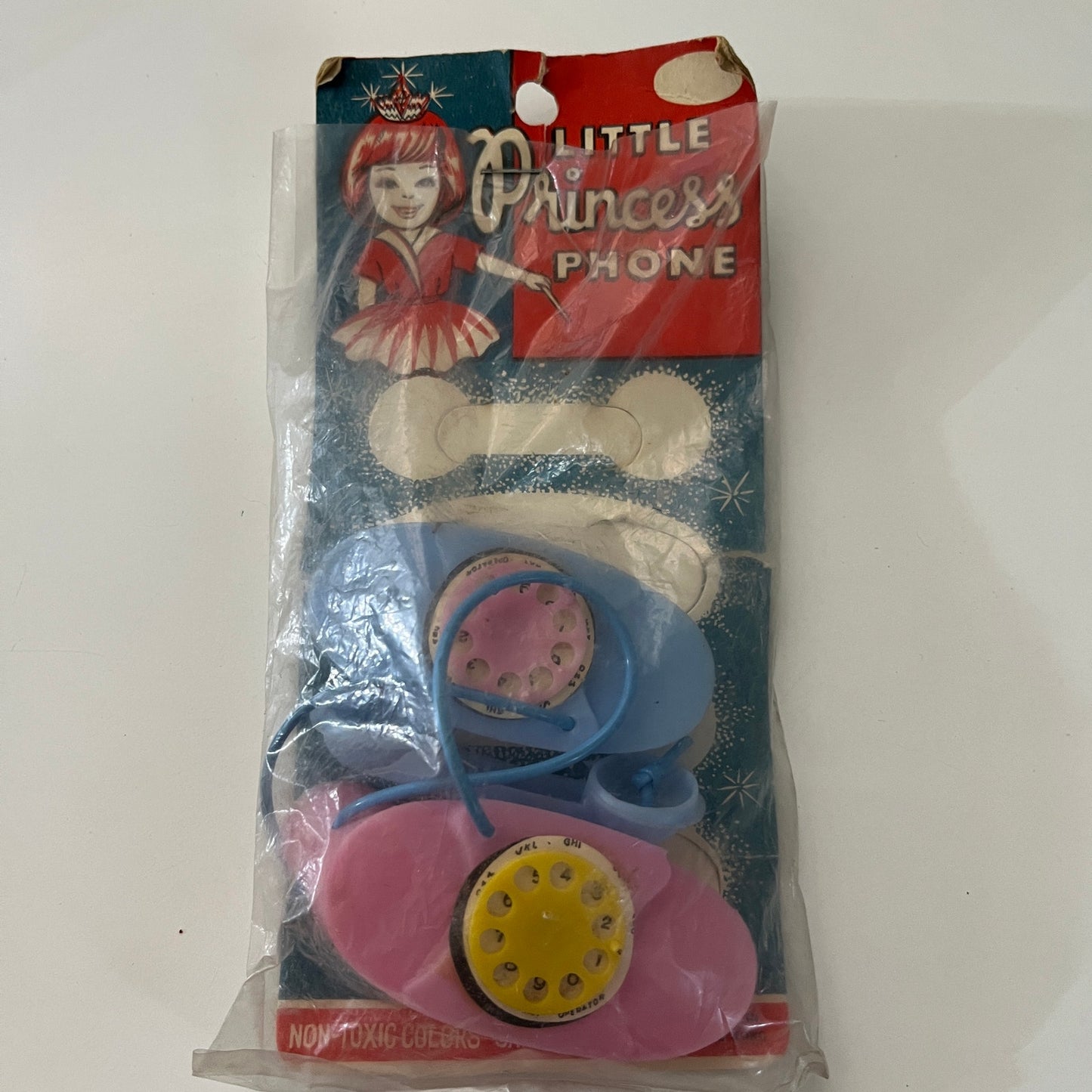 c1960 Little Princess Phone Dimestore Toy Rotary Phone NOS In Package TK3