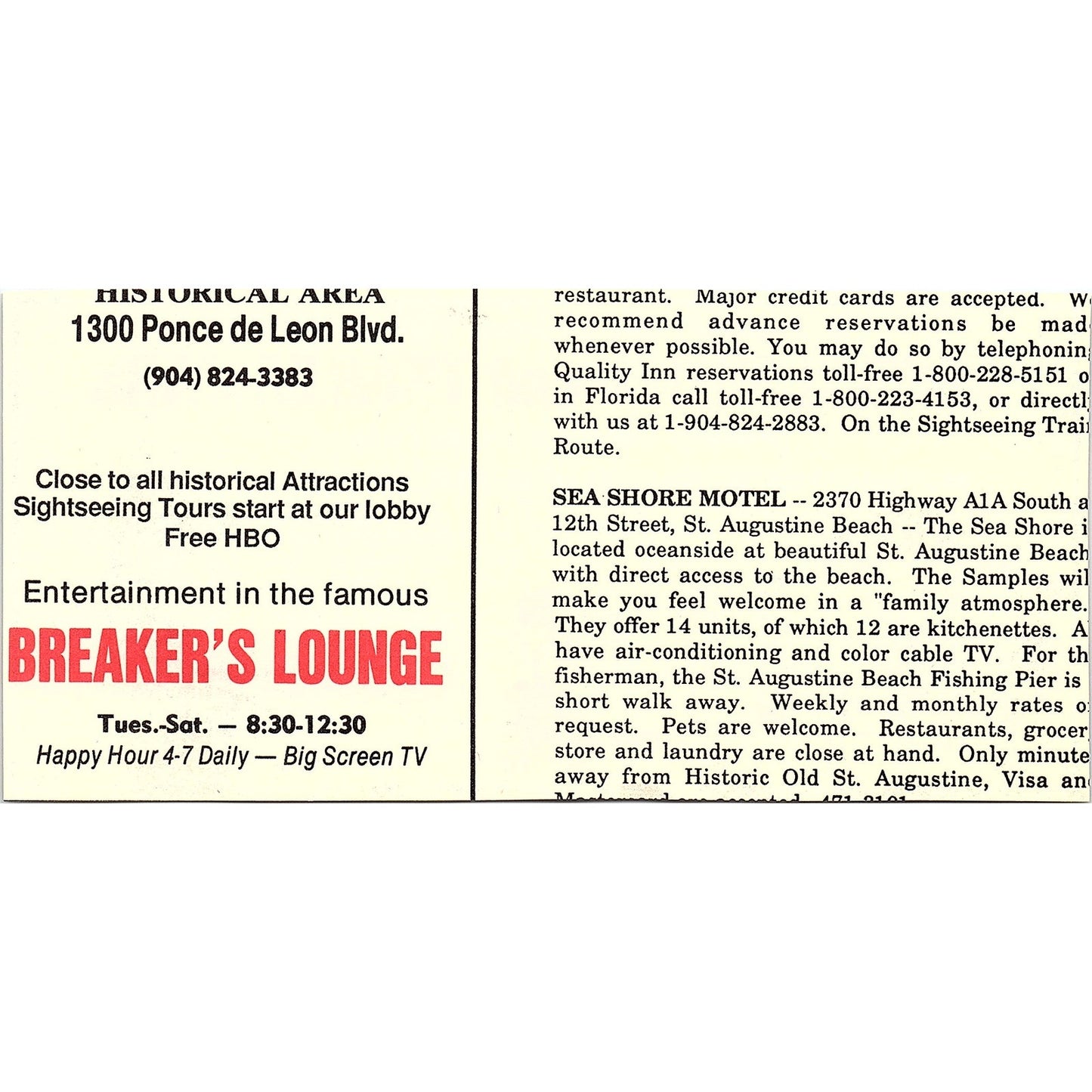 Newt's Motel and Trailer Park Newton T. Haley St. Augustine FL 1989 Ad AF9-12