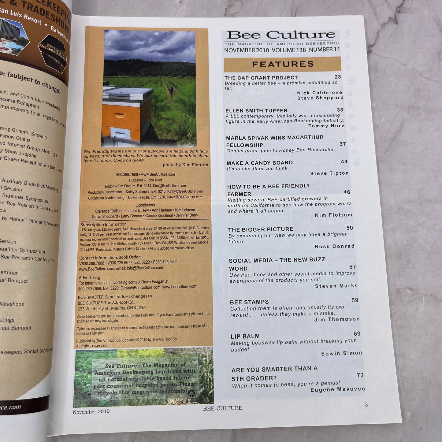 2010 Nov - Bee Culture Magazine - Bees Beekeeping Honey M32