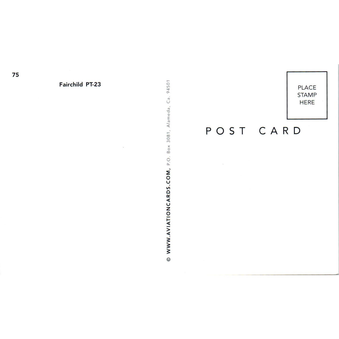 Fairchild PT-23 Vintage Postcard PC3
