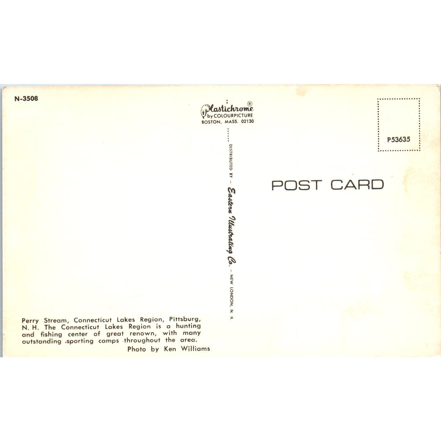 Perry Stream Bridge Pittsburg NH Covered Bridge Postcard PC4