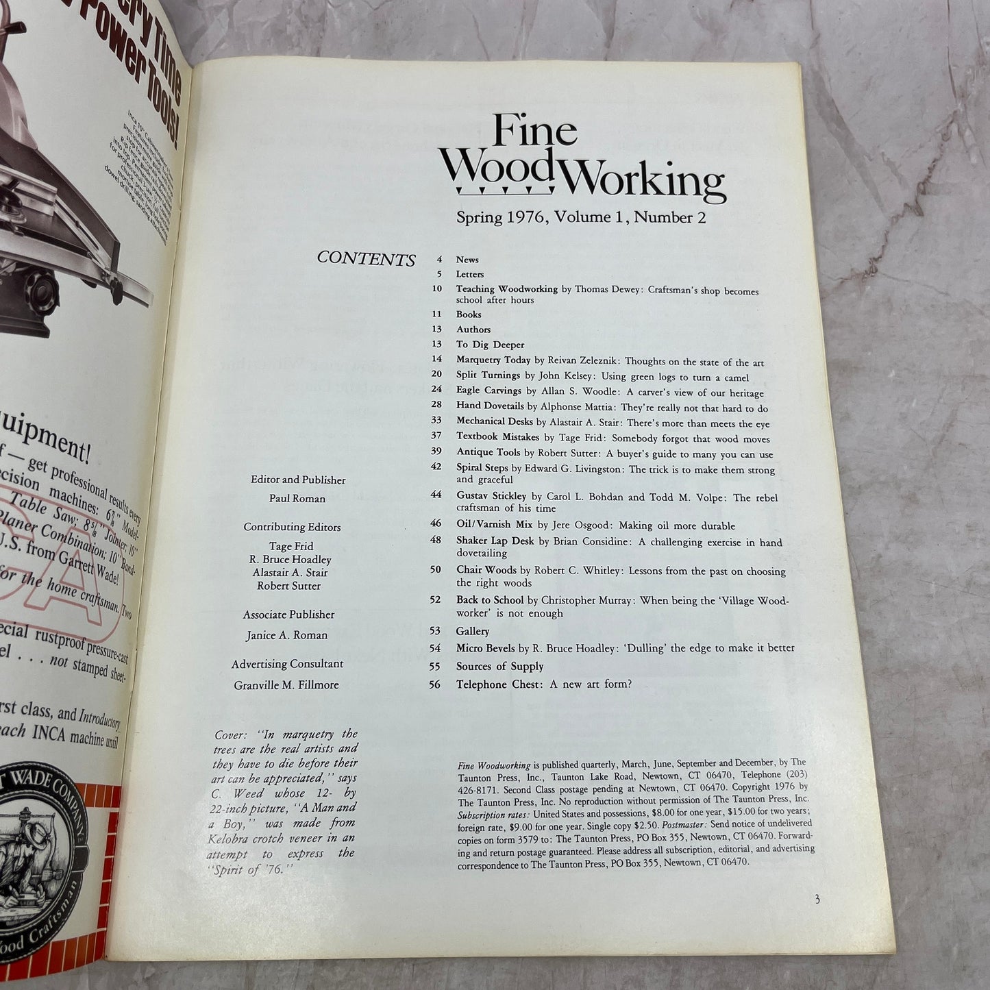 Marquetry Today - Spring 1976 - Taunton's Fine Woodworking Magazine M35