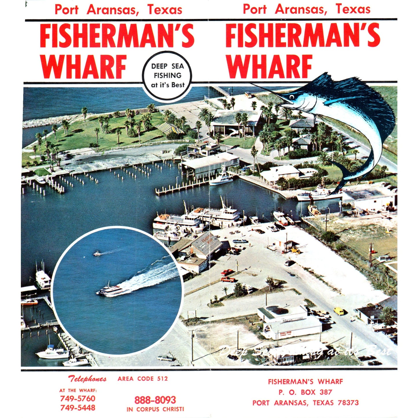1980s Fisherman's Wharf Port Aransas Texas Brochure TF4-BC