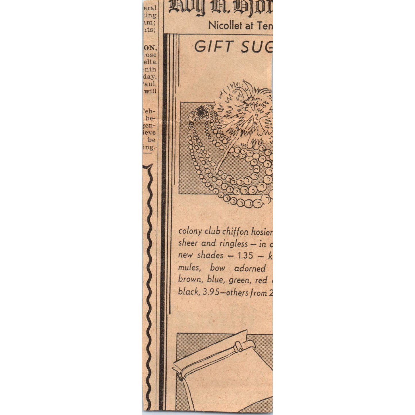 Menzels Cold Storage Nicollet 2x5" 1935 Minneapolis Journal Advertisement AE7-N1