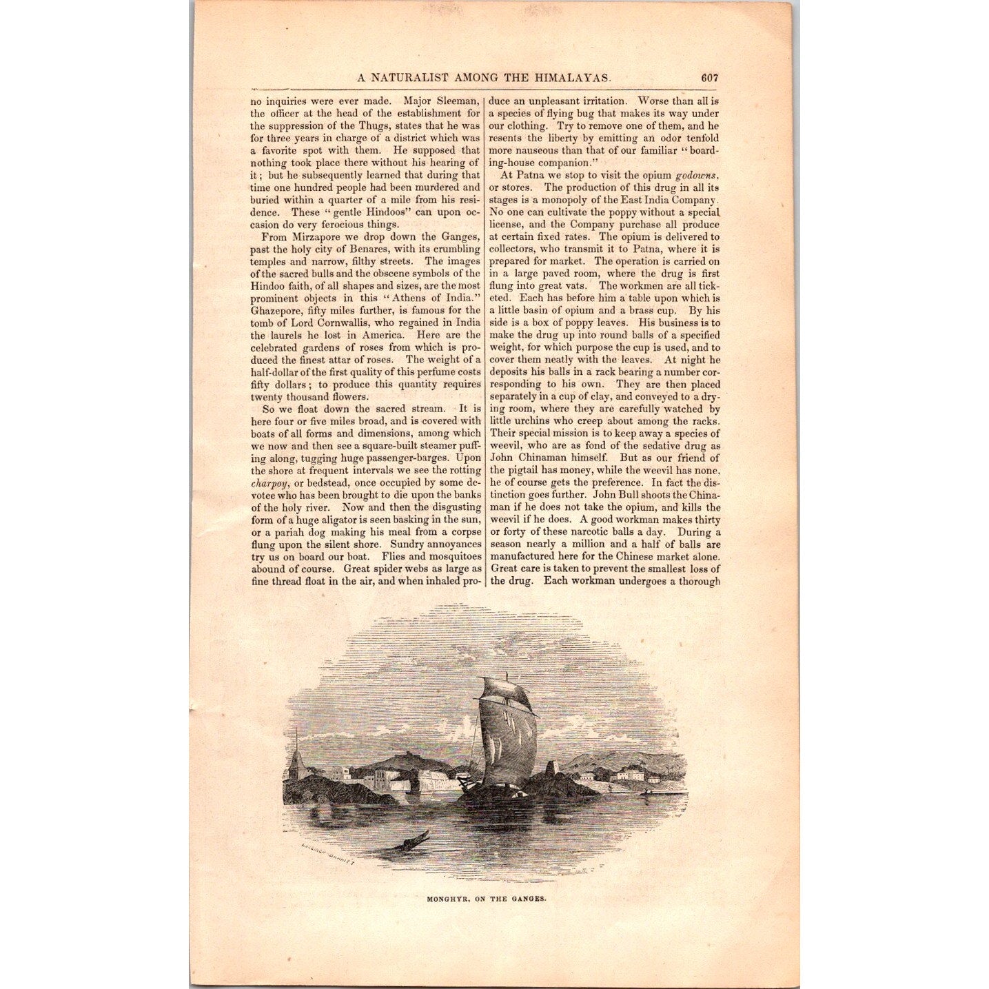 A Naturalist Among the Himalayas Dr. Hooker, James Ross 8 Pages 1854 Article I19