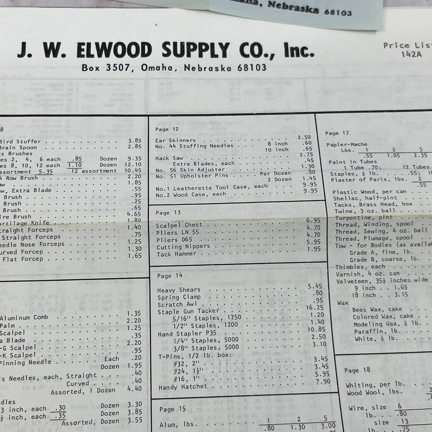 1970s Northwestern School of Taxidermy Omaha Nebraska Ephemera Lot TG8-VW