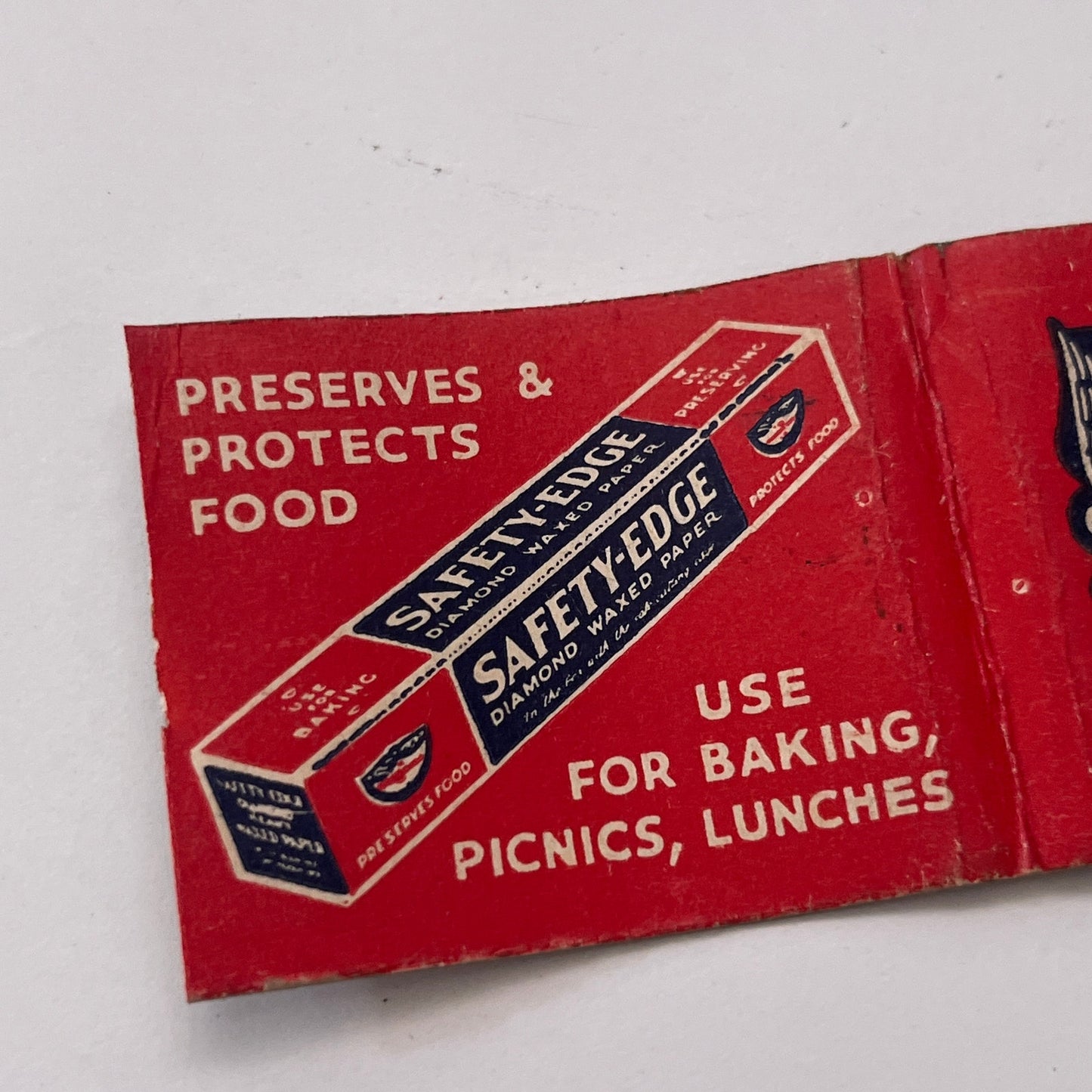 Safety-Edge Diamond Waxed Paper Vintage Matchbook Cover TB8-MB-11