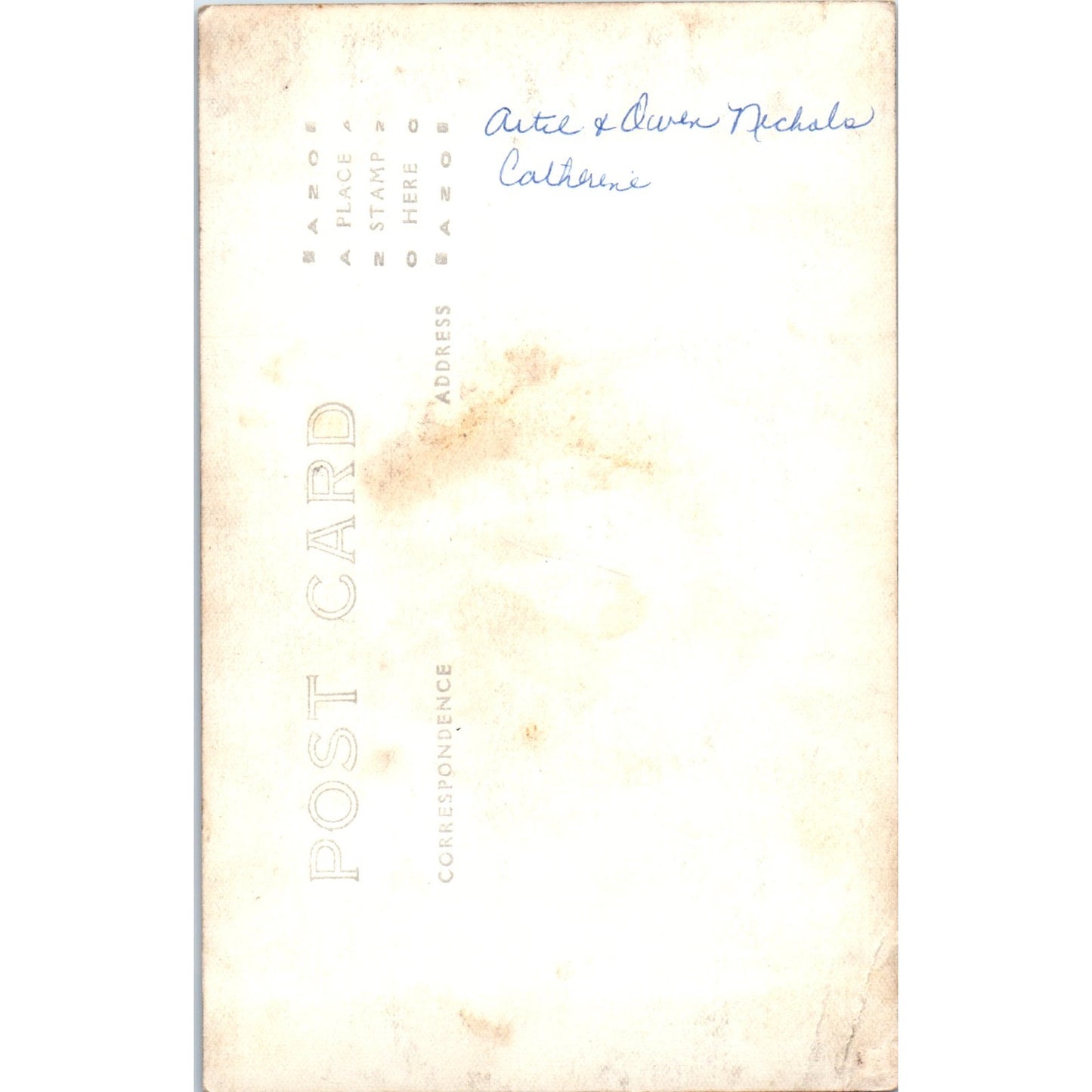 Aunt Catherine & Owen Nichols Antique RPPC Postcard PE7