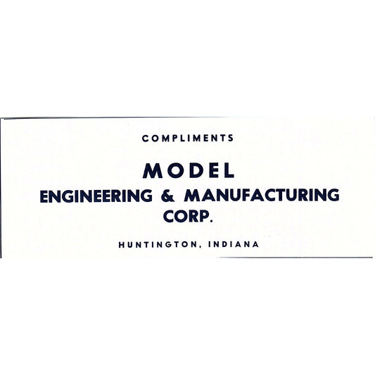 Model Engineering & Manufacturing Corp Huntington Indiana 1964 Ad AG1-9