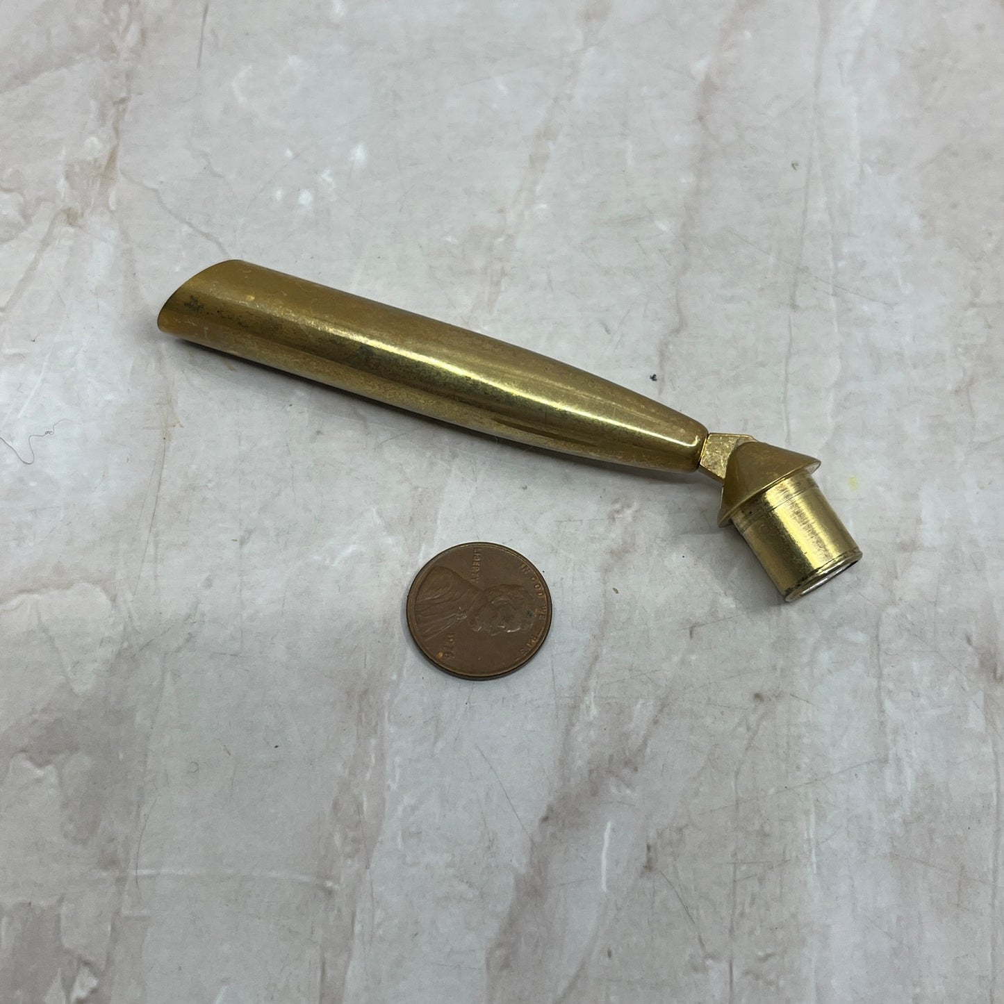 Vintage Original Brass Metal Desk Pen Socket TG8