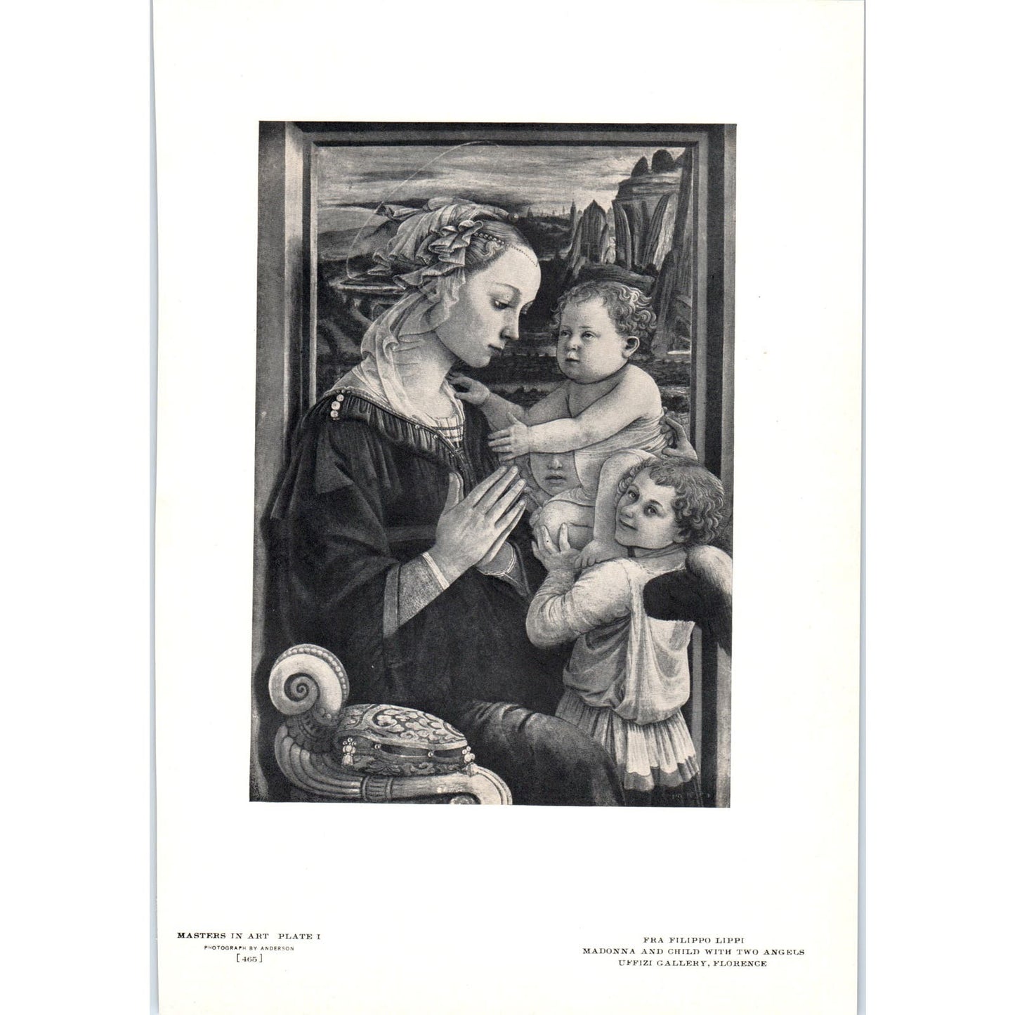 Madonna and Child with Two Angels - Fra Filippo Lippi c1905 Art Print D16