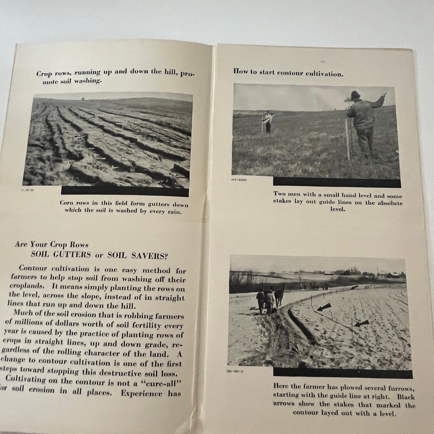 Contour Cultivation in Conservation Farming USDA Farm Bulletin Booklet TK2-XB4