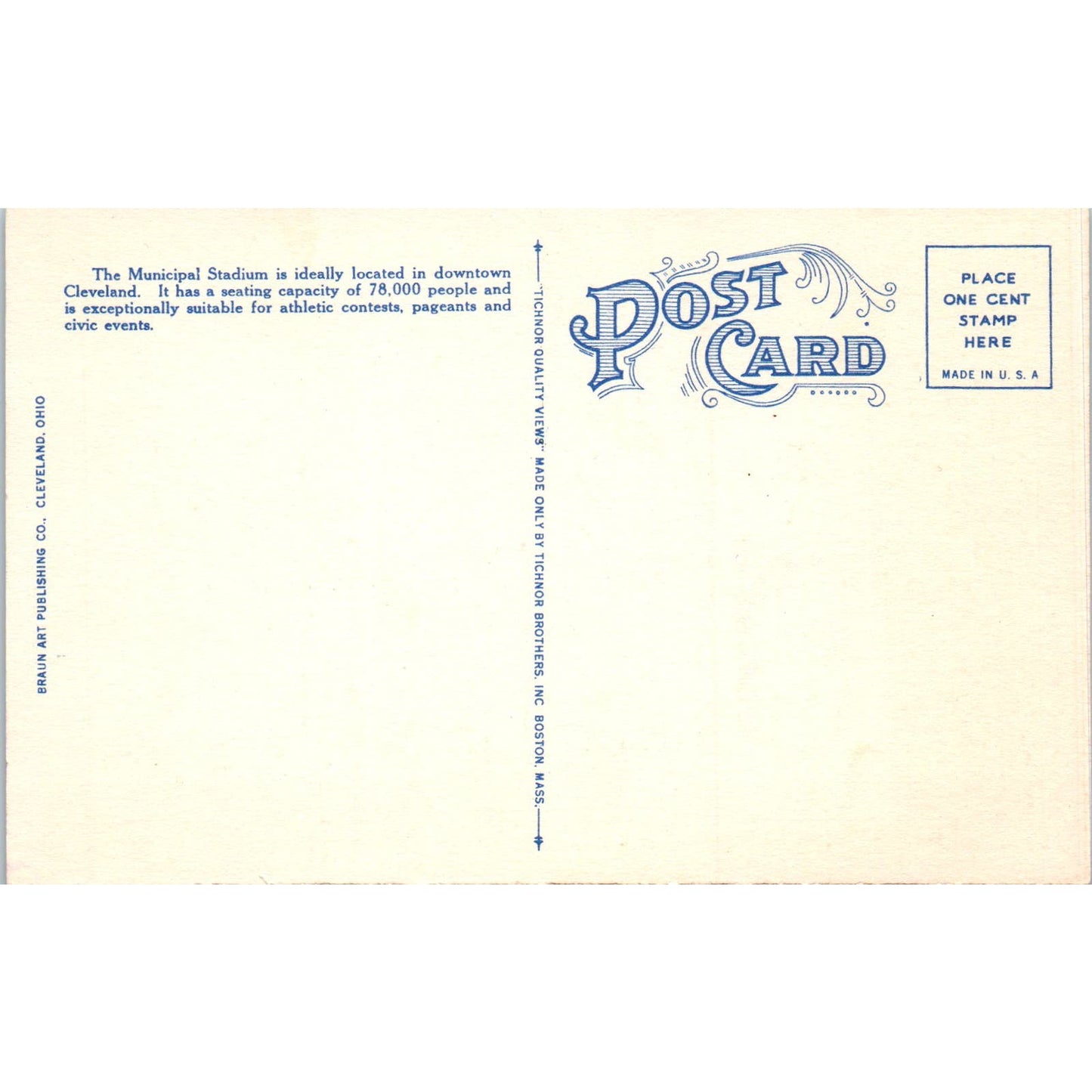 Crowd Leaving Municipal Stadium Cleveland Ohio Vintage Postcard PC8