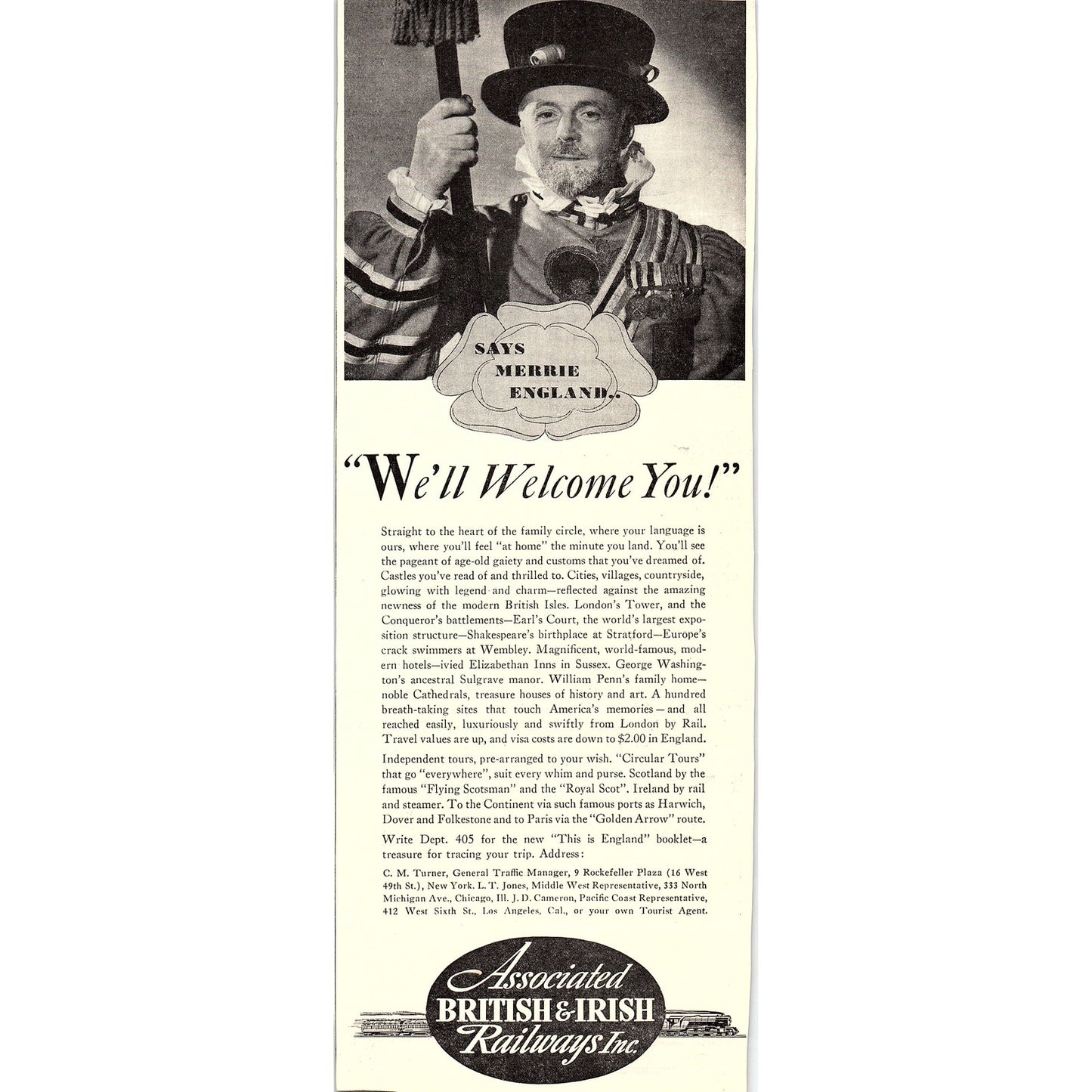 Associated British & Irish Railways Inc 1938 Magazine Ad V26-4