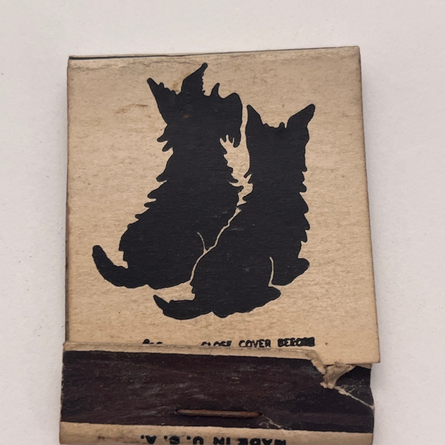 Scottish Terrier Scottie Dog Silhouette Vintage Matchbook Cover TB8-MB-5