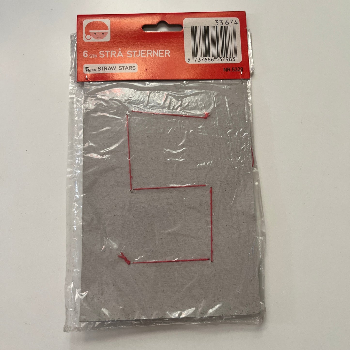 Vintage Christmas Straw Stars (6 STK STRÅ STJERNER) Ornament NEW in Package SD6