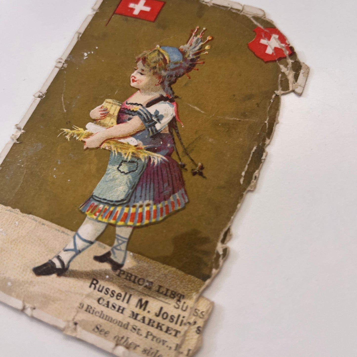 Russell M Joslin's Cash Market Providence RI 1880s Victorian Trade Card AG8-H4