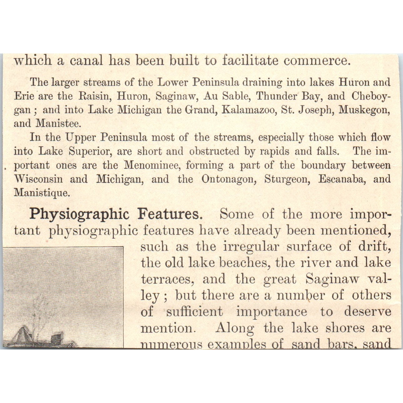 Scene on the Kalamazoo River Michigan 1901 Engraving AF2-A6