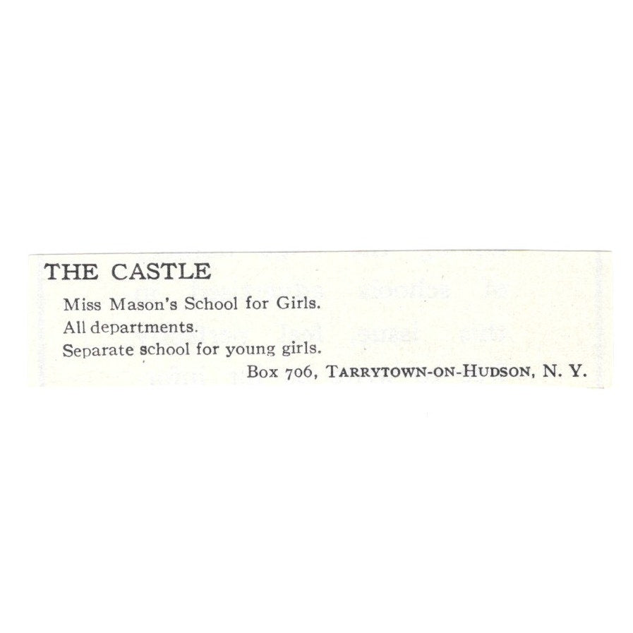 The Castle Miss Maison's Girls School Tarrytown NY 1924 Magazine Ad AD8-O6