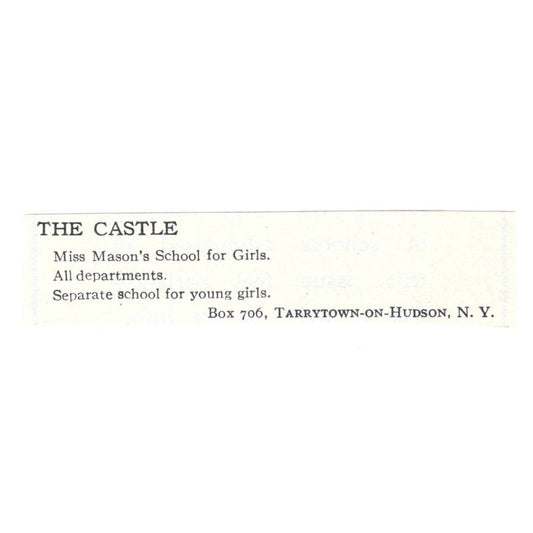 The Castle Miss Maison's Girls School Tarrytown NY 1924 Magazine Ad AD8-O6