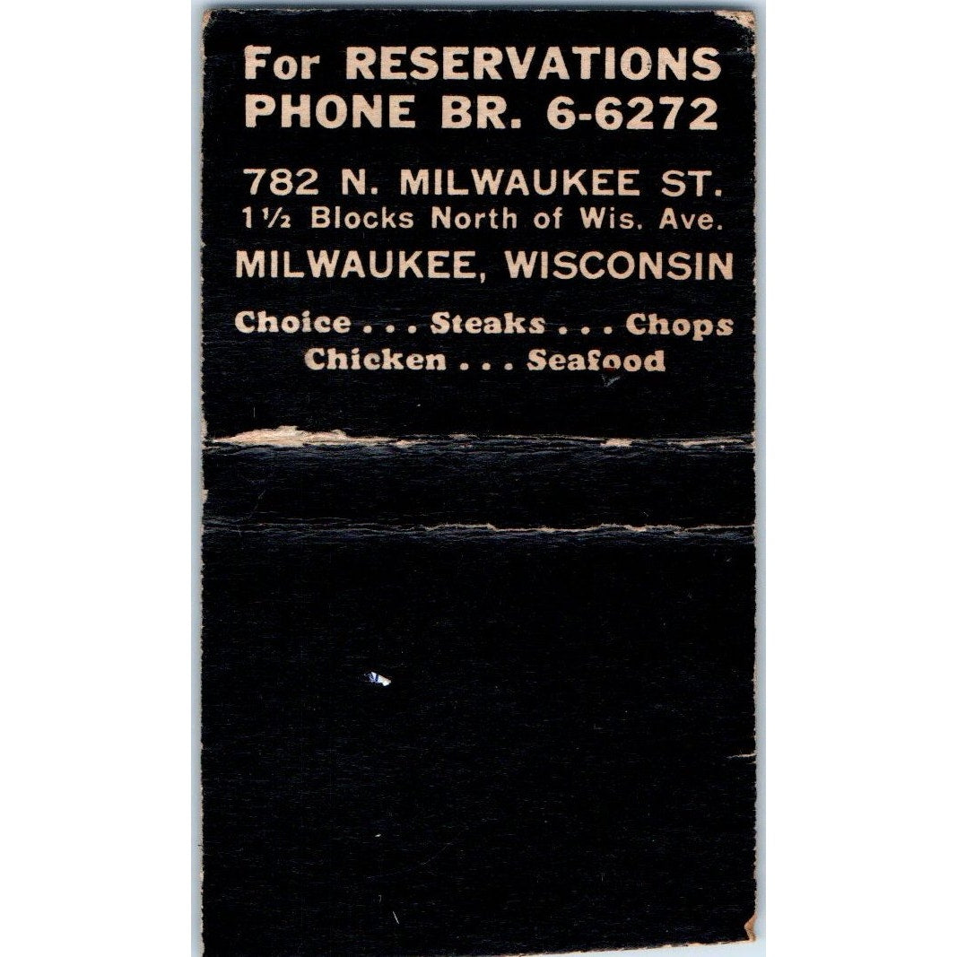 La Bracke's Cafe Milwaukee WI Vintage Matchbook Cover SF4-Y6