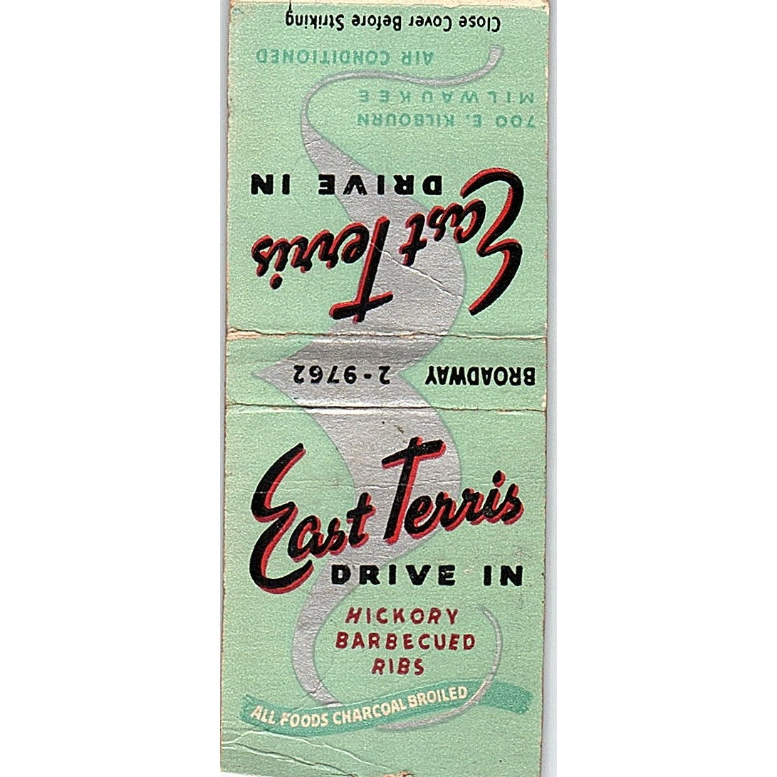 East Terris Drive In Milwaukee WI Vintage Matchbook Cover SF3-Y3