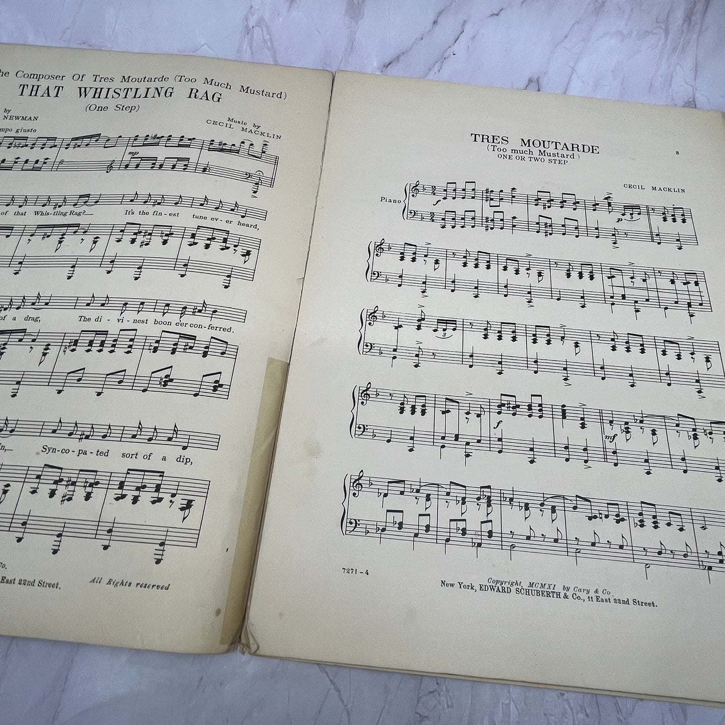 Tres Moutarde Too Much Mustard Two-Step Cecil Macklin 1911 Sheet Music V14-3