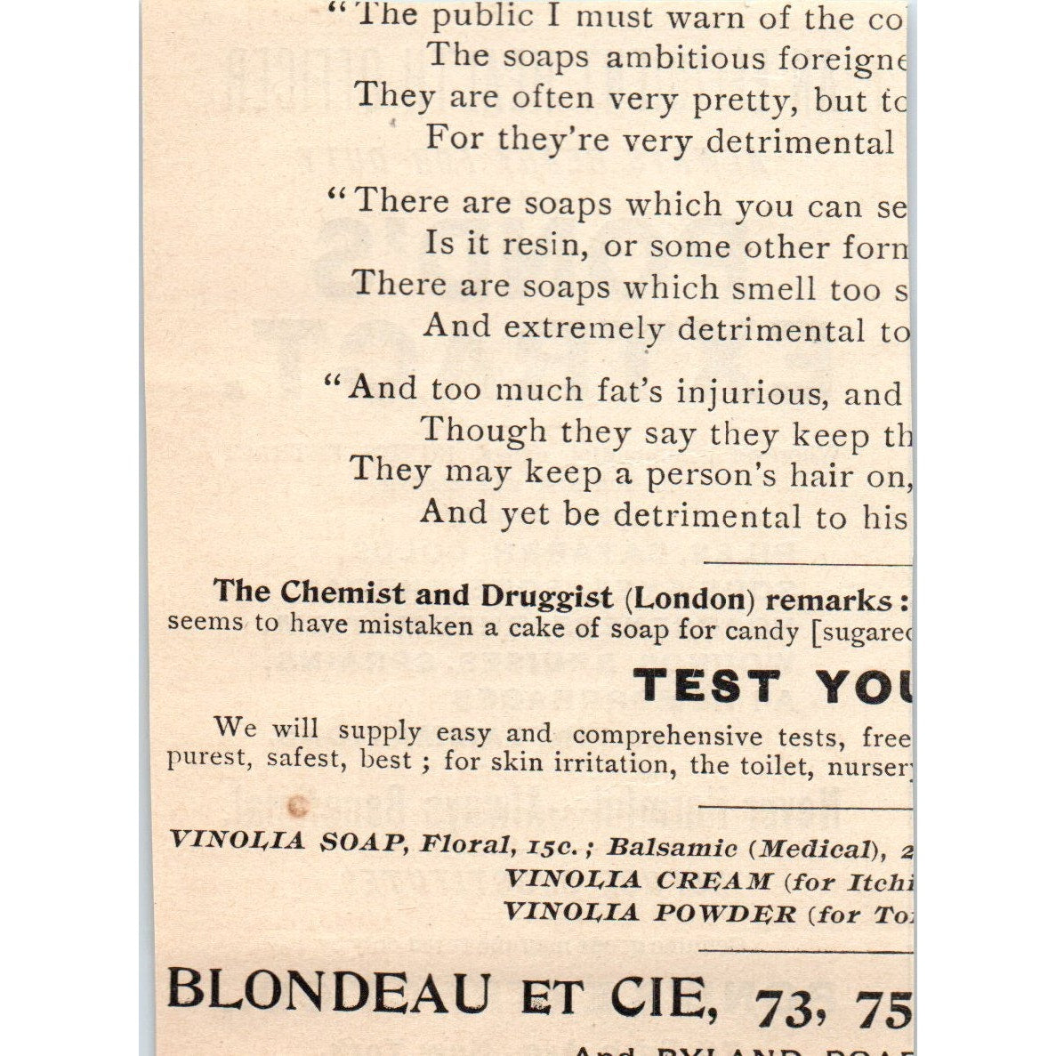 Pond's Extract Piles, Catarrh, Colds NY 1892 Magazine Ad AK6-M1