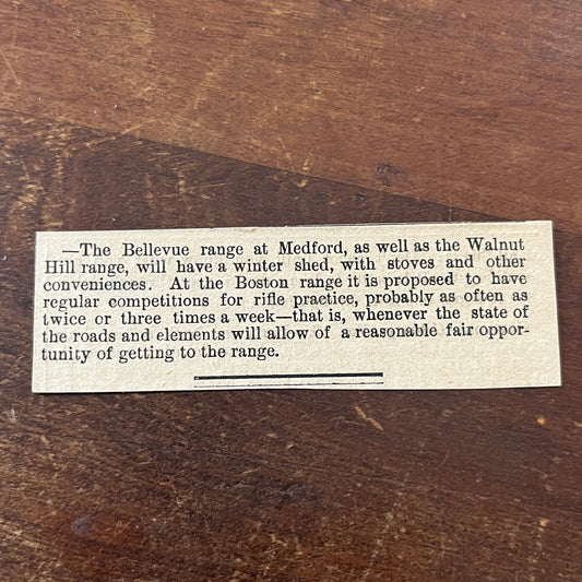 Bellevue Range at Medford, Medford Hill Rifle Range Winter Update 1878 AG2-S16